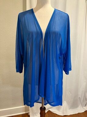 LuLaRoe Royal Blue Sheer Swim Cover-Up Kimono